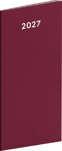 Agenda de poche Notique bordeaux 2027 mensuel 8 × 18 cm