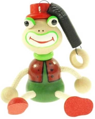 Grenouille à ressort – jouet suspendu en bois