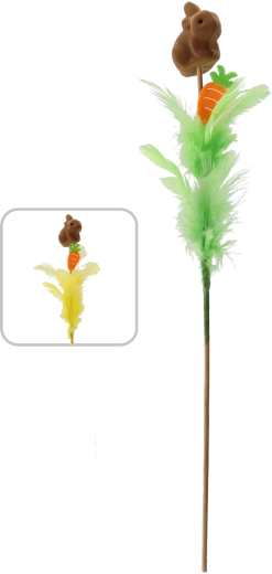 Pique de Pâques Lapin avec petites plumes 30 cm