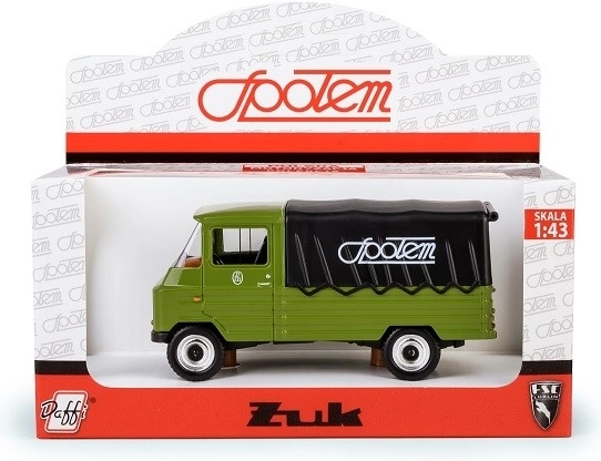 Modèle de voiture Żuk Społem 1:43 vert avec bâche