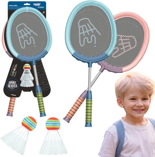 Ensemble de badminton Woopie avec raquettes et volants - 2 pièces