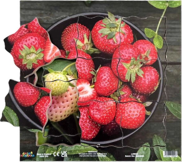 Just Jigsaws fraise et ses phases de croissance végétative – puzzle en bois à étages, 19 pièces