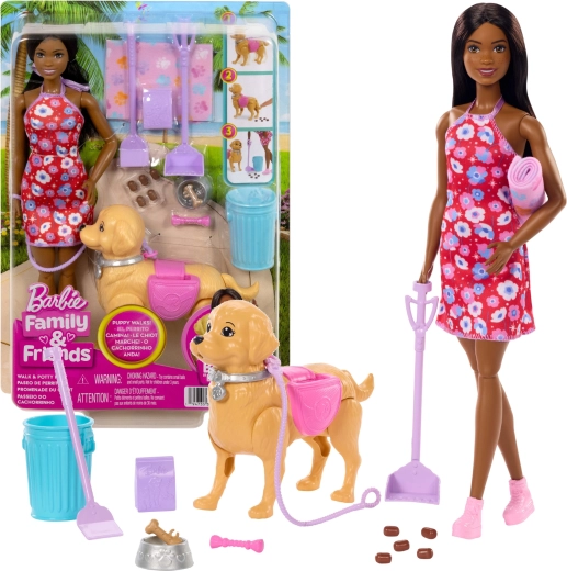 Barbie Brooklyn set de promenade avec chiot et accessoires