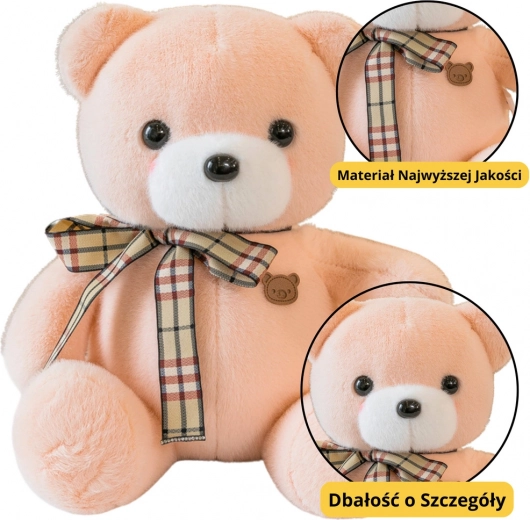 Ourson en peluche crème avec ruban 23 cm