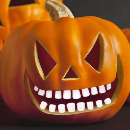 Dents d’Halloween pour lanterne-citrouille – lot de 18 pièces