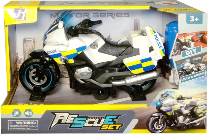 Moto de police avec lumière et son – kit de construction pour enfants