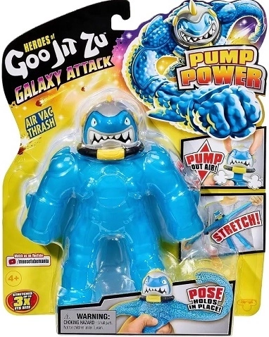 Figurine extensible Goo Jit Zu Galaxy Attack Air Vac Thrash avec pompe