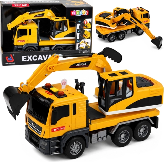 Camion avec pelle excavatrice avec lumières, sons et propulsion 1:14 - 1 pièce