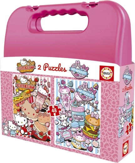 Puzzle EDUCA en mallette Hello Kitty et ses amis 2 × 48 pièces
