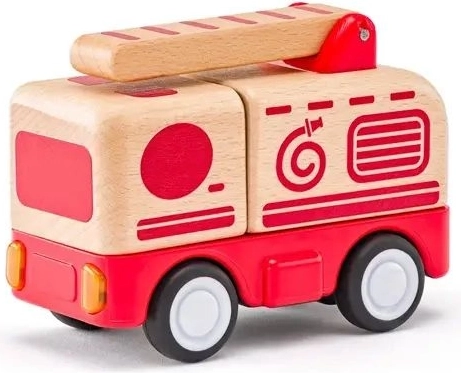 Camion de pompiers en bois Woody avec lumière et son