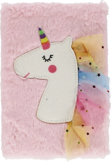 Carnet en peluche licorne A5