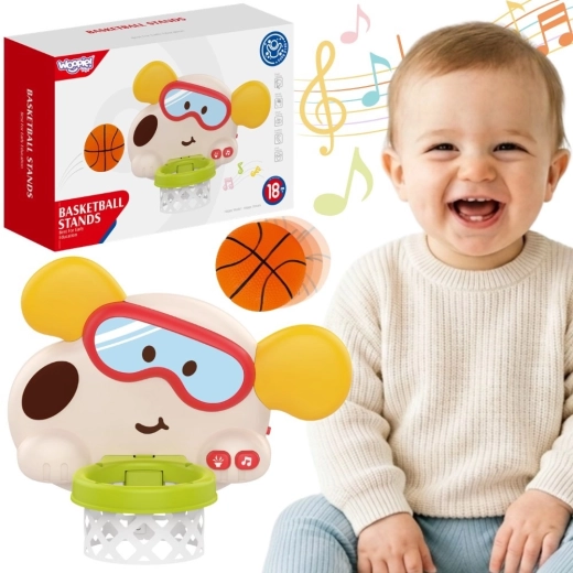 Woopie Baby panier de basket interactif pour enfants en forme de petit chien avec sons