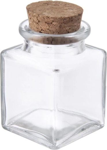 Petit bocal en verre avec bouchon en liège 80 ml
