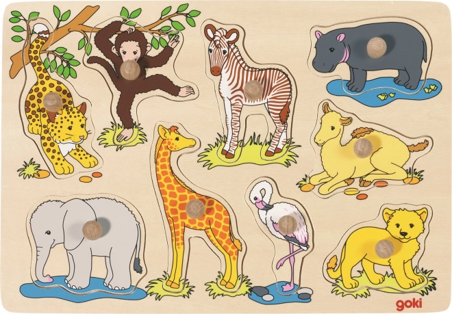 Casse-tête en bois Goki Petits Africains 9 pièces