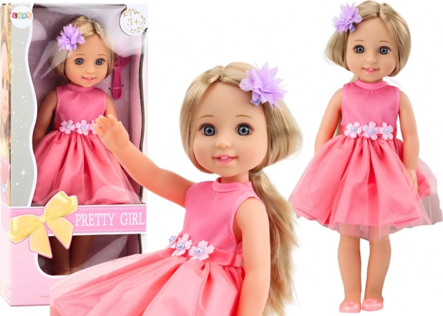 Poupée Cheveux Longs Robe Rose