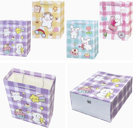 Sac cadeau en papier avec personnage de dessin animé 32 × 26 × 12 cm