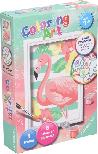 Peinture par numéros flamant rose 13 cm
