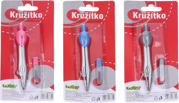 Compas en blister avec mines de rechange