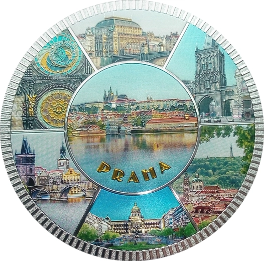 Magnet avec motif de Prague 9 × 9 cm