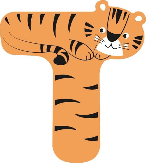 Lettre en bois T avec tigre small foot