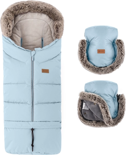 Petite&Mars ensemble d'hiver chancelière Arctic 4en1 + gants pour poussette Furry Sky Whisper