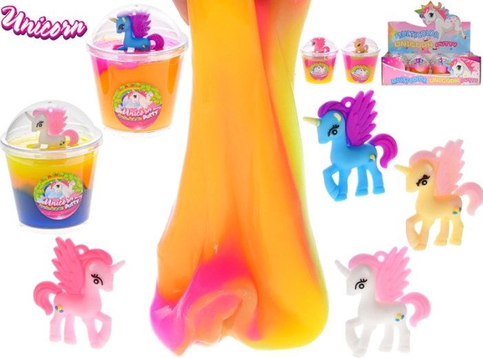 Slime licorne arc-en-ciel en gobelet