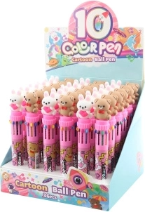 Stylo 10 couleurs avec motif ours ou lapin