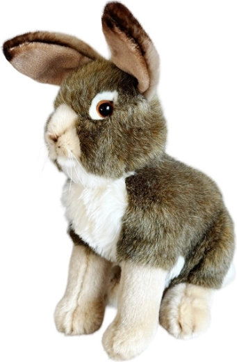 Lapin en peluche gris 30 cm