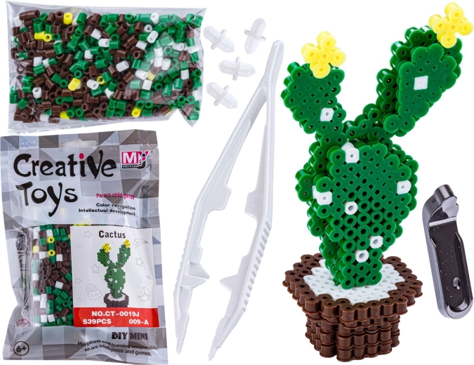 Perles à repasser 3D – gabarit fleur cactus en pot (sachet) - 1 pièce