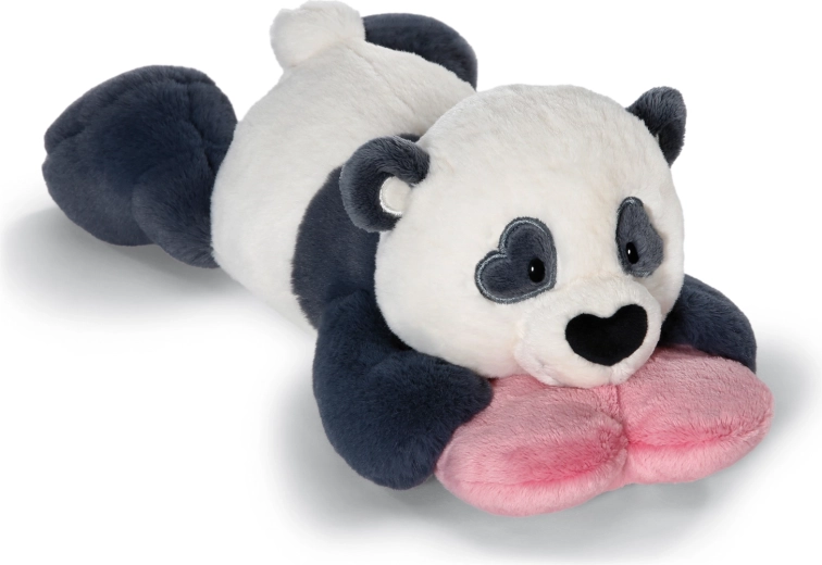 Nici peluche panda Love avec petit cœur, allongée 20 cm