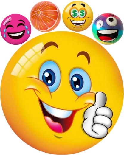 Ballon pour enfants Mondo avec smiley ou motif de fruits - 1 pièce