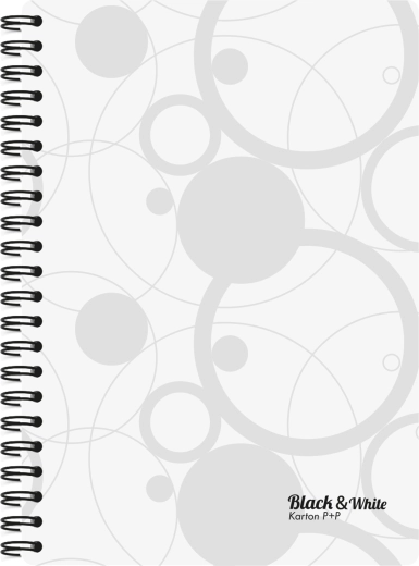 Bloc à anneaux A4 à double spirale, blanc, couvertures PP