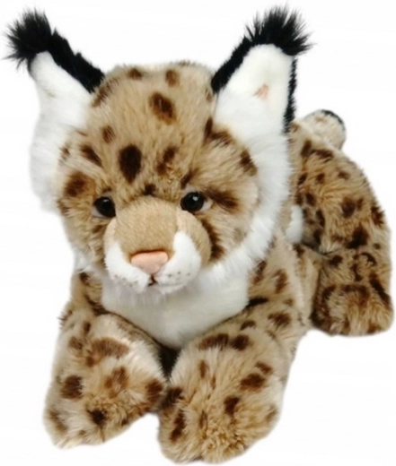 Lynx en peluche couché 30 cm - 1 pièce