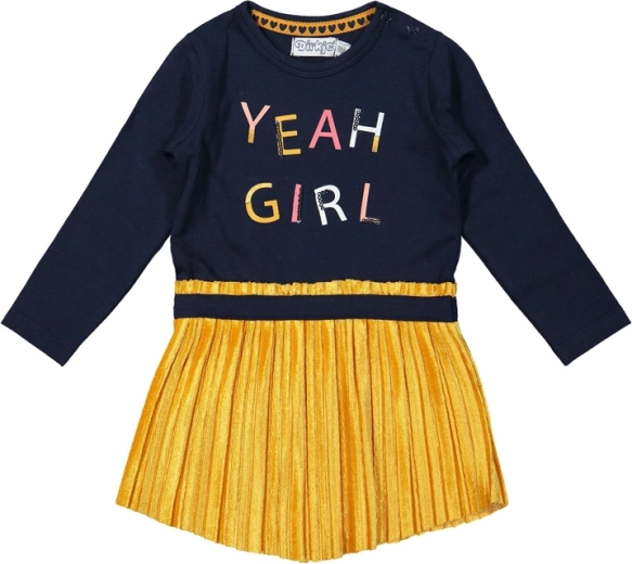 Robe fille Dirkje bleu-jaune