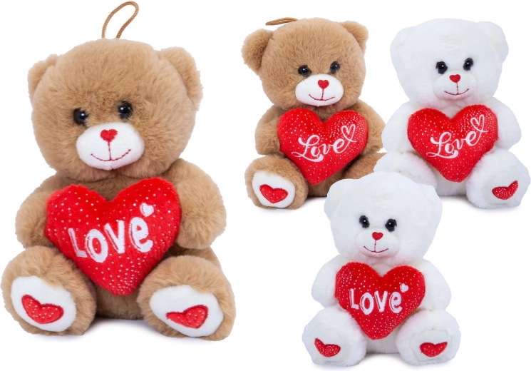 Ourson en peluche avec cœur « I Love You » 15 cm (assortiment) - 1 pièce