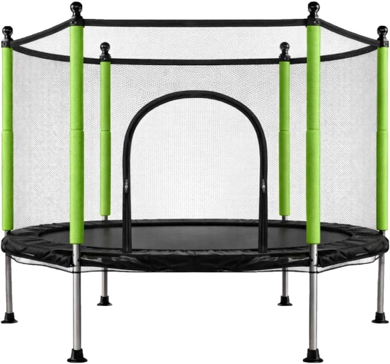 Trampoline pour enfants avec filet et balles, 140 cm, verte
