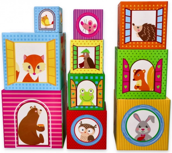 Tour empilable Lelin Cubes de la forêt