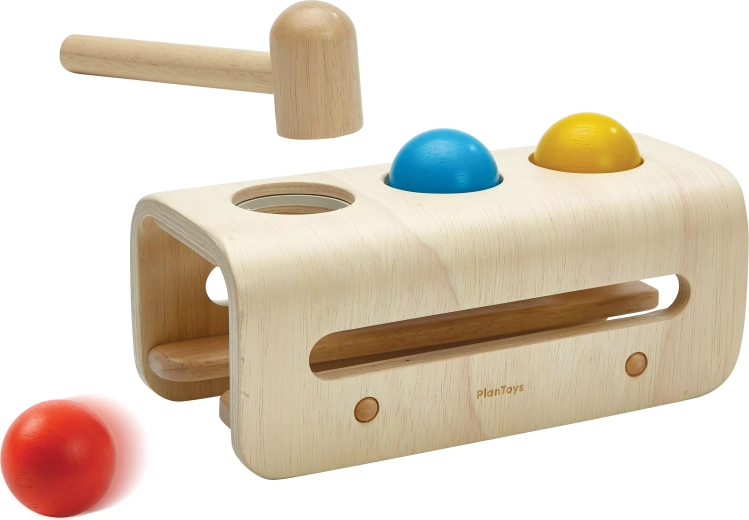 PlanToys marteau en bois avec billes
