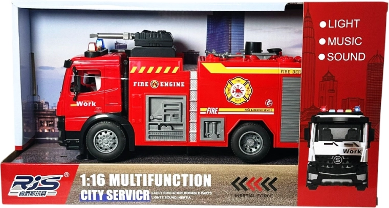 Camion de pompiers avec lumière et son