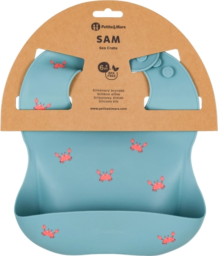 Bavoir en silicone Petite&Mars Take&Match Sea Crabs
