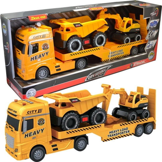 Tracteur routier avec pelleteuse et camion 1:12 CITY SERVICE CAR