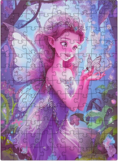 Puzzle avec une fée violette, 100 pièces