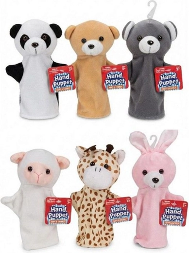 Marionnette en peluche animal 20 cm, assortiment de modèles - 1 pièce