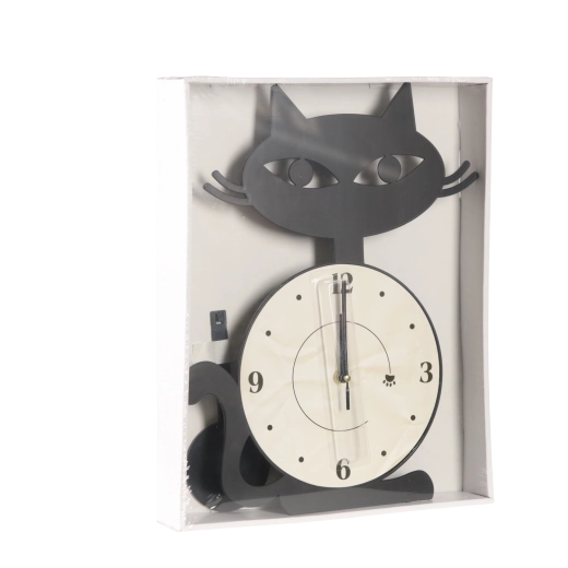 Horloge murale chat avec pendule