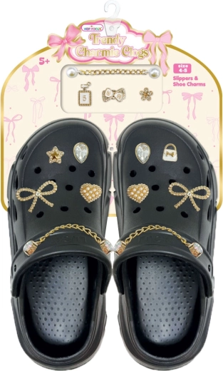 Sandales enfant Delux noires avec accessoires, taille 37–38