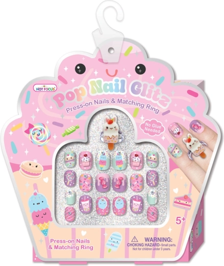 Ongles autocollants pailletés Gourmandises Sparkys