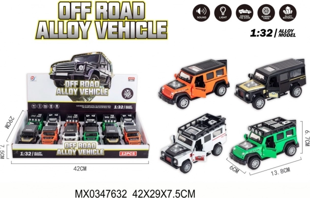 Voiture tout-terrain en alliage 1:32 avec son et lumière