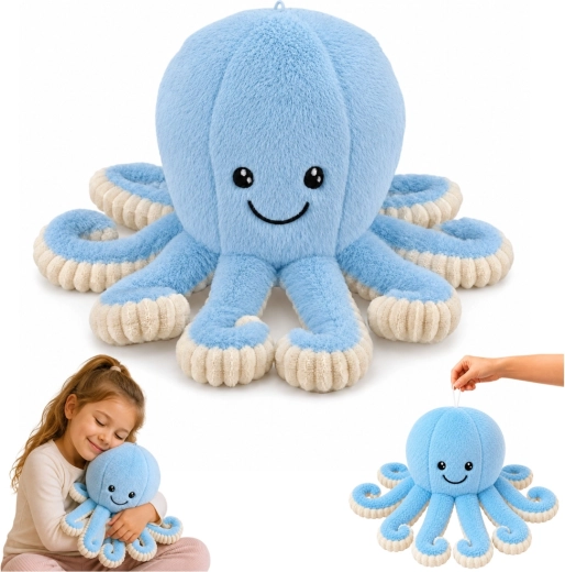 Pieuvre en peluche avec tentacules élastiques bleue 50 cm - 1 pièce