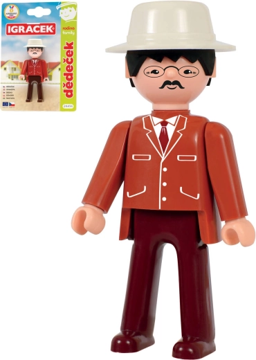Efko Igráček Famille – grand-père, figurine articulée sur carte