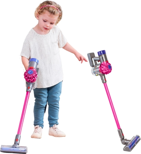 Aspirateur-balai sans fil pour enfants Dyson Casdon Outlet avec son, rose - 1 pièce
